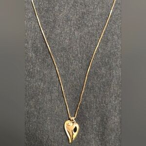 Vintage Sterling Silver .925 Open Heart Pendant Necklace W/